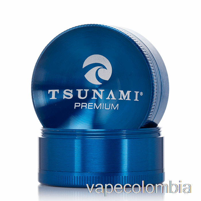 Kit De Vapeo Completo Tsunami 1.9 Pulgadas Molinillo Superior Hundido De 4 Piezas Azul (50 Mm)